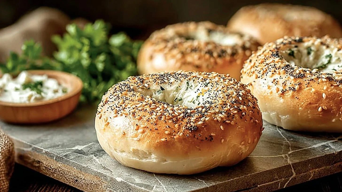 Bethany Frankel's cottage cheese bagels topped with fresh ingredients