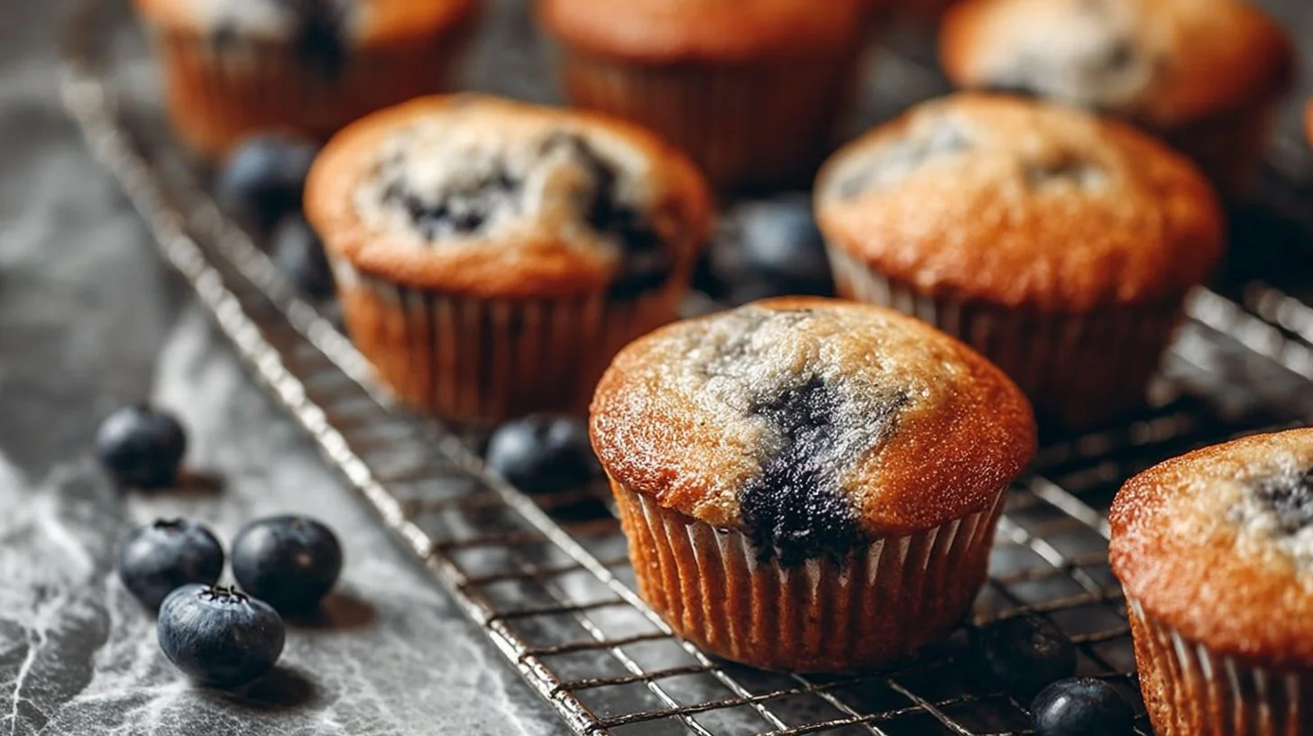 Healthy blueberry protein muffins baked fresh for a nutritious breakfast
