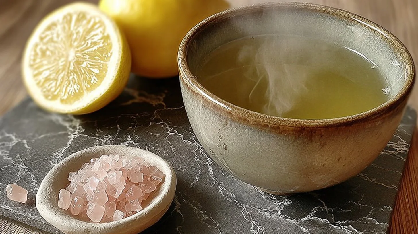 A steaming cup of Japanese Mounjaro Tea, a fat-burning morning drink.
