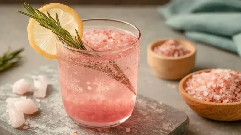 Refreshing daily drink recipe using pink salt for weight loss.