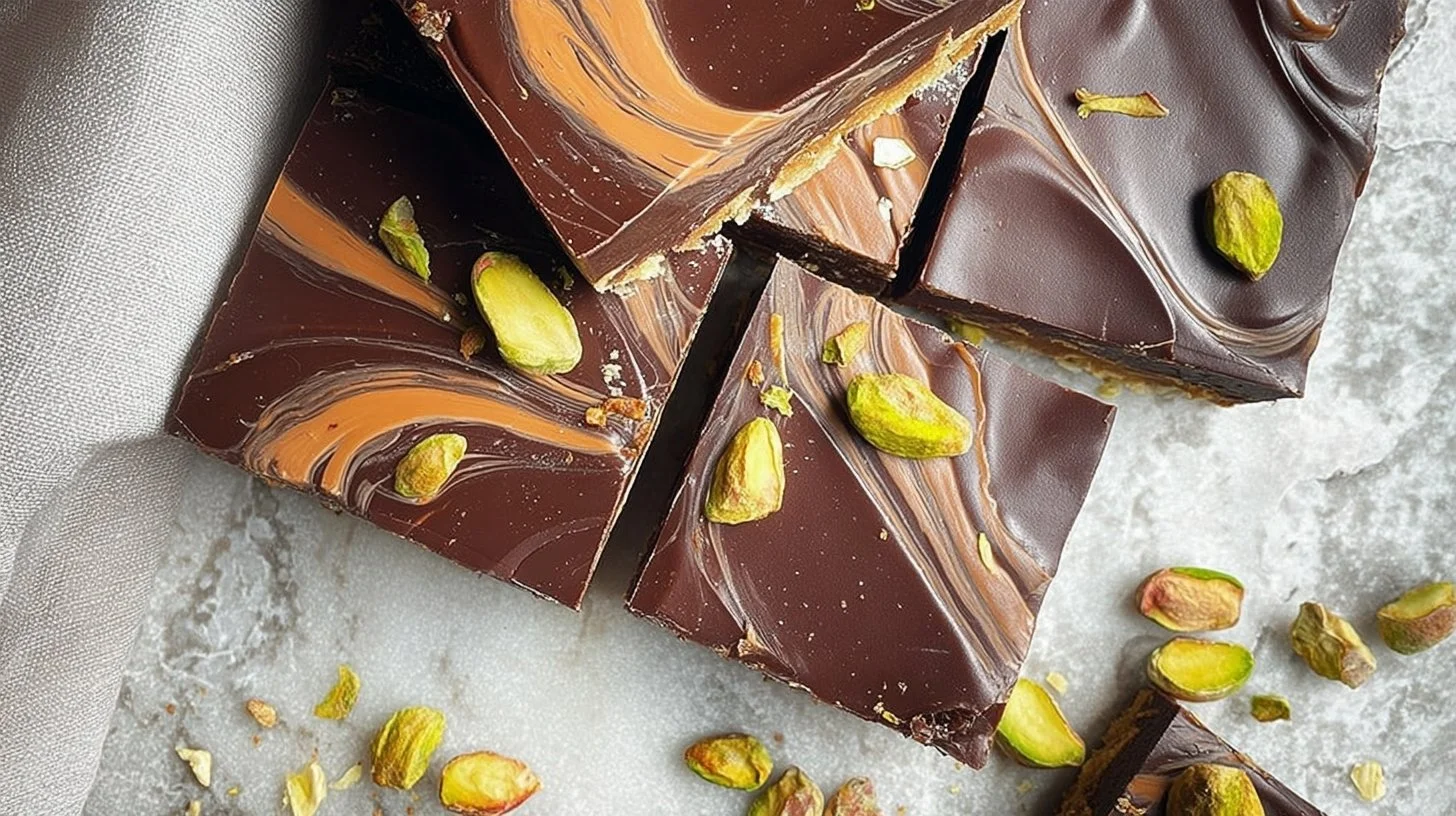 Delicious Pistachio Chocolate Bar with crunchy pistachios and rich chocolate