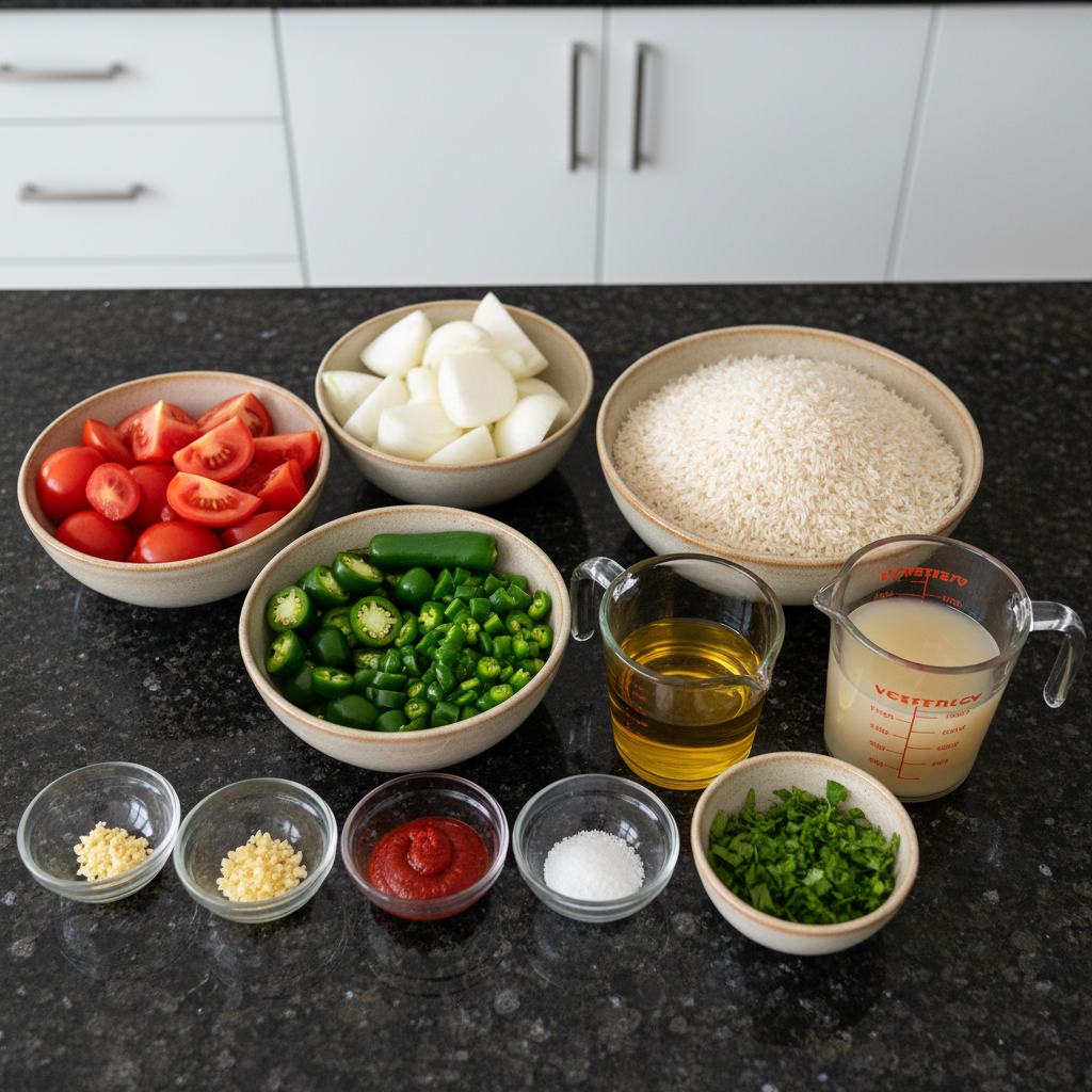 christmas-mexican-dinner-recipe-ingredients Fresh, colorful ingredients like chilies, spices, and masa laid out for a flavorful christmas mexican dinner recipe.